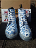 Dr Martens limited Edition 6 hole Blue and White pansy fayre boot