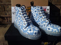 Dr Martens limited Edition 6 hole Blue and White pansy fayre boot