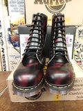 Dr Martens Made in England Claret Rib Off 10 Hole Steel Vintage 90 s Various Sizes
