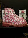 Dr Martens Pink and Red Pansy Fayre 6 hole boots Limited Edition. Various SIZES