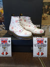 Dr Martens Snowflake, Size UK 3-5, Womens Ankle Boots, White and Red Snowflake 6 Hole. 8175