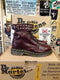 Dr Martens Made In England Burgundy Patent Punk Strap 8 Hole Limited Edition Size 5