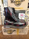 Dr Martens Made in England, Claret Rib Off 10 Hole Steel, Vintage 90's / Various Sizes