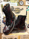 Dr Martens Made in England, Claret Rib Off 10 Hole Steel, Vintage 90's / Various Sizes