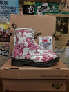 Dr Martens 1460W White and Pink Embroidered Lace Size 3