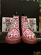 Dr Martens Pink and Red Pansy Fayre 6 hole boots Limited Edition. Various SIZES