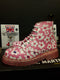 Dr Martens Pink and Red Pansy Fayre 6 hole boots Limited Edition. Various SIZES