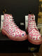 Dr Martens Pink and Red Pansy Fayre 6 hole boots Limited Edition. Various SIZES