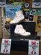 Dr Martens Snowflake, Size UK 3-5, Womens Ankle Boots, White and Red Snowflake 6 Hole. 8175