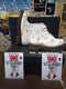 Dr Martens Snowflake, Size UK 3-5, Womens Ankle Boots, White and Red Snowflake 6 Hole. 8175