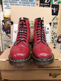 Dr Martens 1460 Vintage 90's, Size UK6, Women's Red Patent Boots, Ankle Boots, Leather Boots