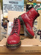 Dr Martens 1460 Vintage 90's, Size UK6, Women's Red Patent Boots, Ankle Boots, Leather Boots