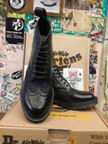 Dr Martens Made In England Anthony Black Calf and Navy Polka Dots Size 7