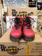 Dr Martens Made in England Red Greasy Boot With Stacked Heel Size 4