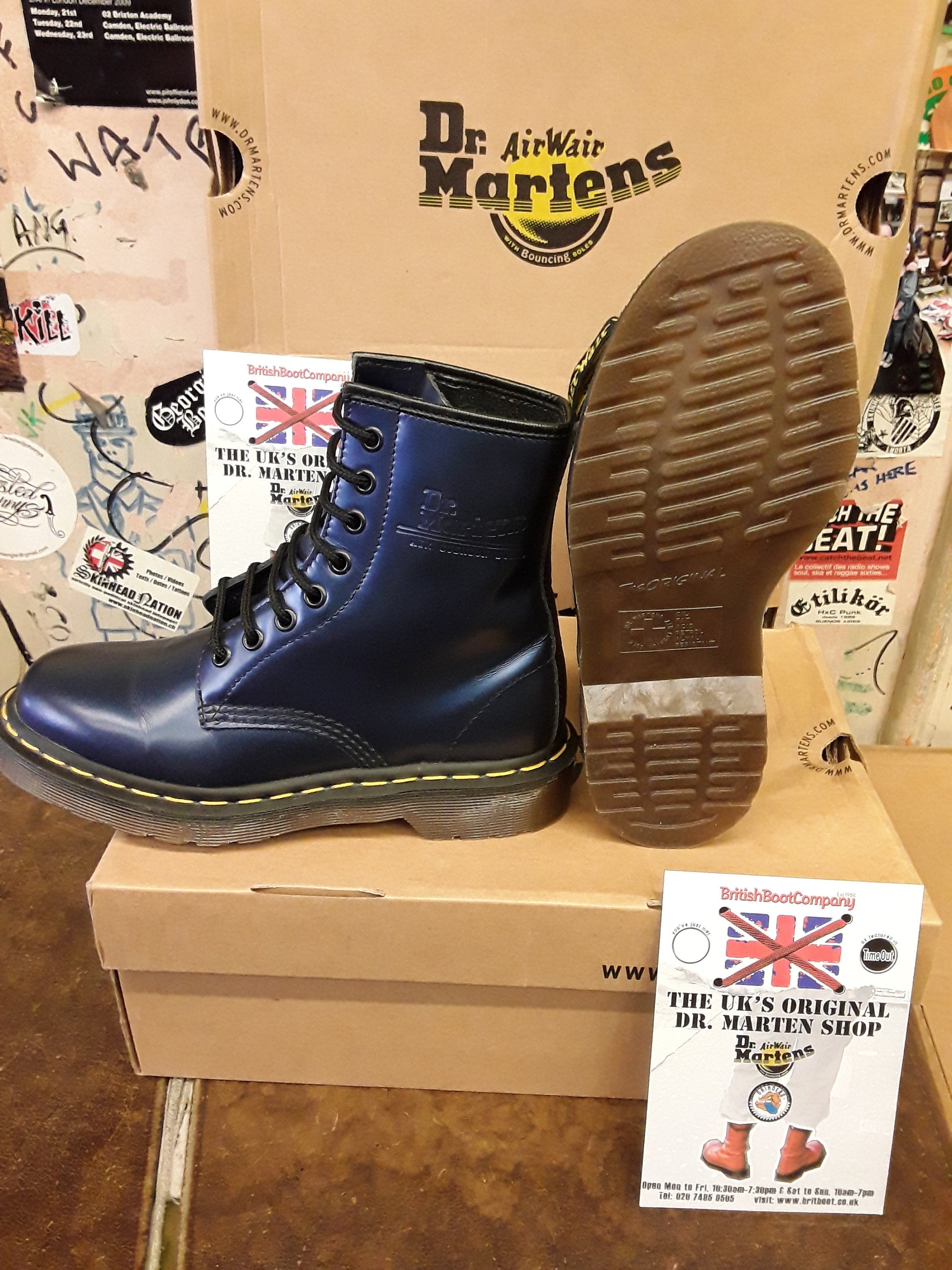 Dr Martens 1460 Navy Shimmer 8 Hole Sizes 3 and 4