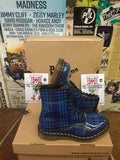 Dr Martens Indigo, Size UK4, Tartan Patent Leather, Women's Ankle Boots