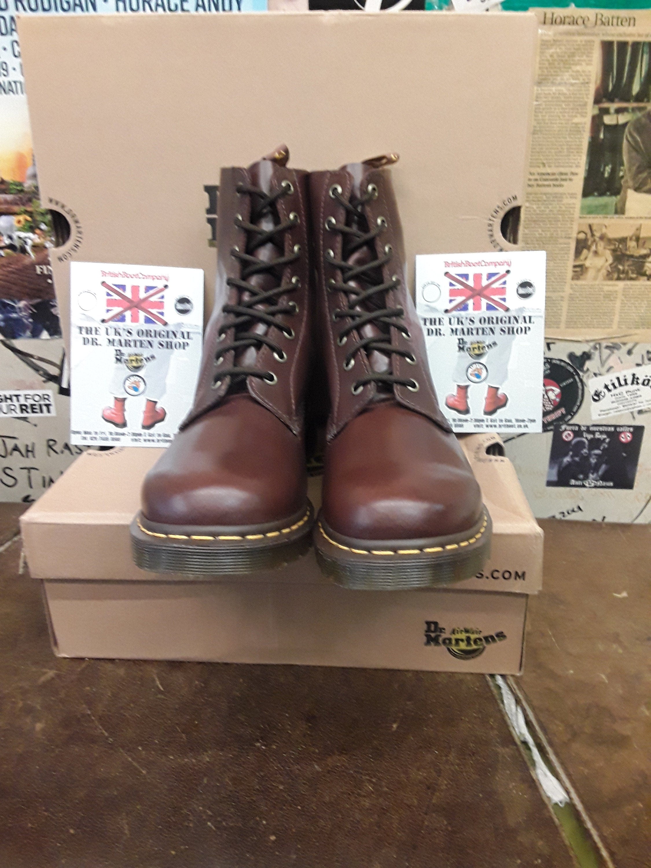 Dr Martens Brown Buttero Leather, Pascal Boots, 8 Hole Ankle Boots ...