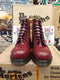 Dr Martens Made in England Cherry Haircell 7 Hole Steel Toe Boots Size 7