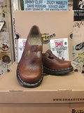 Dr Martens Mary Jane, Brown Punched T-Bars Production Sample Size 4