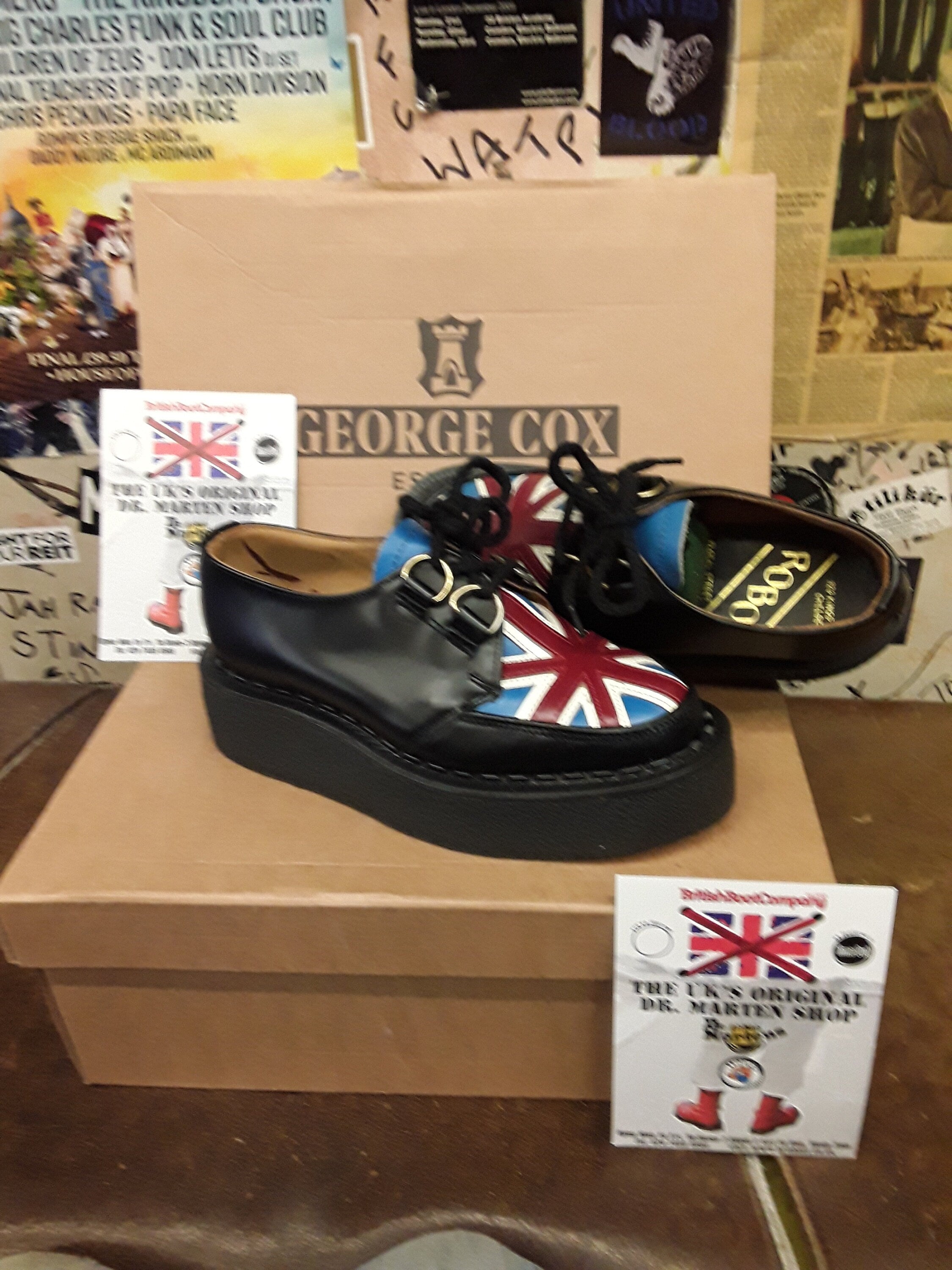 Cox Robot Union Jack Creepers Made in England Size 2