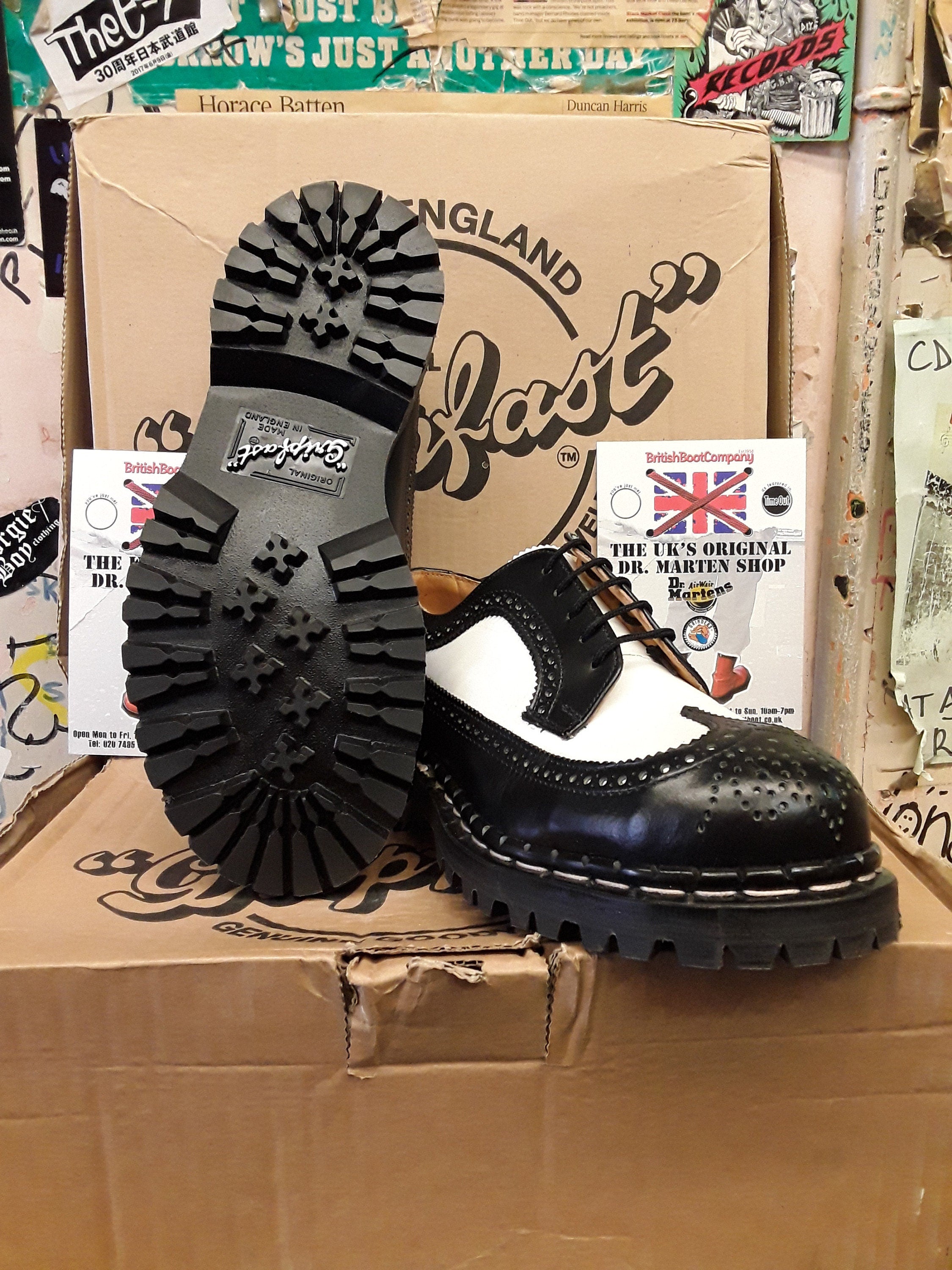 Gripfast Made in England Black and White Size Two Tone Brogue