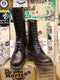 Dr Martens Vintage Made in England Burgundy 14 Hole Boot Size 4 UK