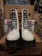 Dr Martens Made in England White 10 Hole Platform Boots in Size 5