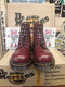 Dr Martens Made in England Cherry Haircell Steel Toe 7 Eyelet Boots Size 4 UK