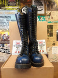 Grinders Made in England Blue Rub Off 20 Hole Steel Toe Boots Size 8