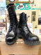 GRIPFAST Vintage 90's, 10 hole Steel Toe, Men's Black boots, Commando Sole, Leather Boots