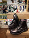 Dr Martens Boots, Size UK3-4, Ankle Boots, Black/Pink Leather, 6 Eye Boots, 8175