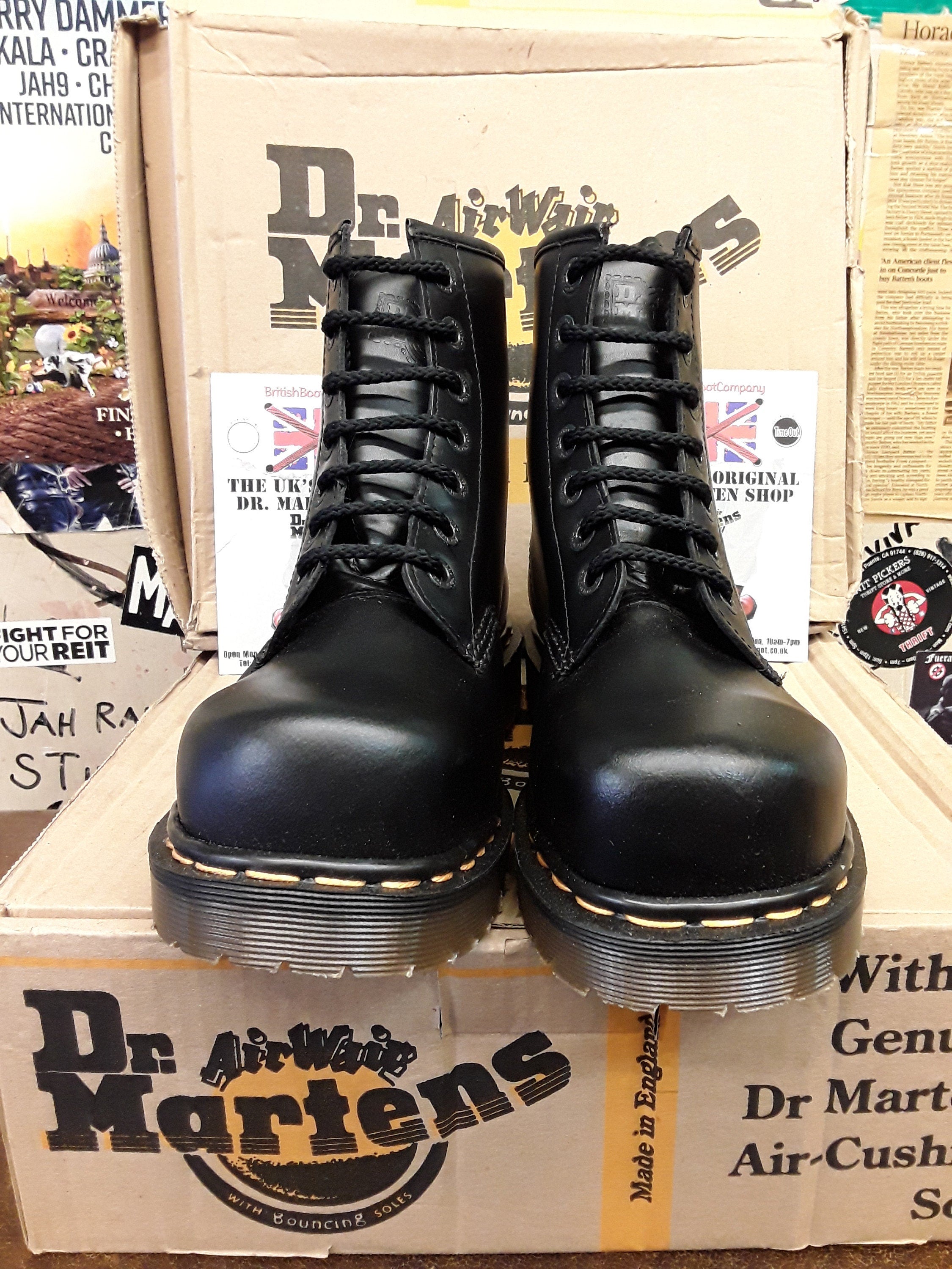 Dr Martens Made in England 7 Hole Industrial Steel Toe Boots Various sizes