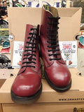 Dr Martens Made in England Cherry Haircell 10 Eye Steel Cap Boots Size 6 UK