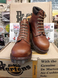 Dr Martens Made in England 6 Eyelet Tan Analine Boots with Padded Collar Size 5