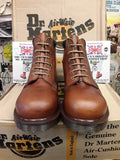 Dr Martens Made in England 6 Eyelet Tan Analine Boots with Padded Collar Size 5