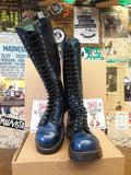 Grinders Made in England Blue Rub Off 20 Hole Steel Toe Boots Size 8