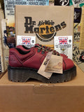 Dr Martens, size UK4, Made in England, 4 Hole & 2 D Ring Red Shoes , Platform Sole