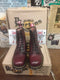 Dr Martens 1460 Vintage 90's, Size UK9, Made in England, Mens Red Ankle Boots, 8 Eye Leather Boots