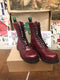 Getta Grip Vintage 90's, Size UK6.5, Made in England, Oxblood Steel 10 Hole, Women's Leather Boots