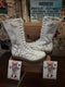 Dr Martens 1C59 White 14 Hole Zip Boot Size 8