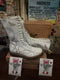 Dr Martens 1C59 White 14 Hole Zip Boot Size 8