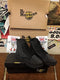 Dr Martens 7 Eyelet Black Canvas Studded Boot Size 4