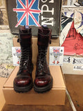 NPS X1.1124 BURGUNDY 14 Hole Twin Strap Made in England Size 5.5