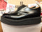 George Cox X Platform Black 4 Hole Patent capped Oxfords Size 10