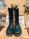 Dr Martens Boots, Size UK3, Teal Vintage Double Zip, High Boots, Leather Boots 14 Hole / 9733