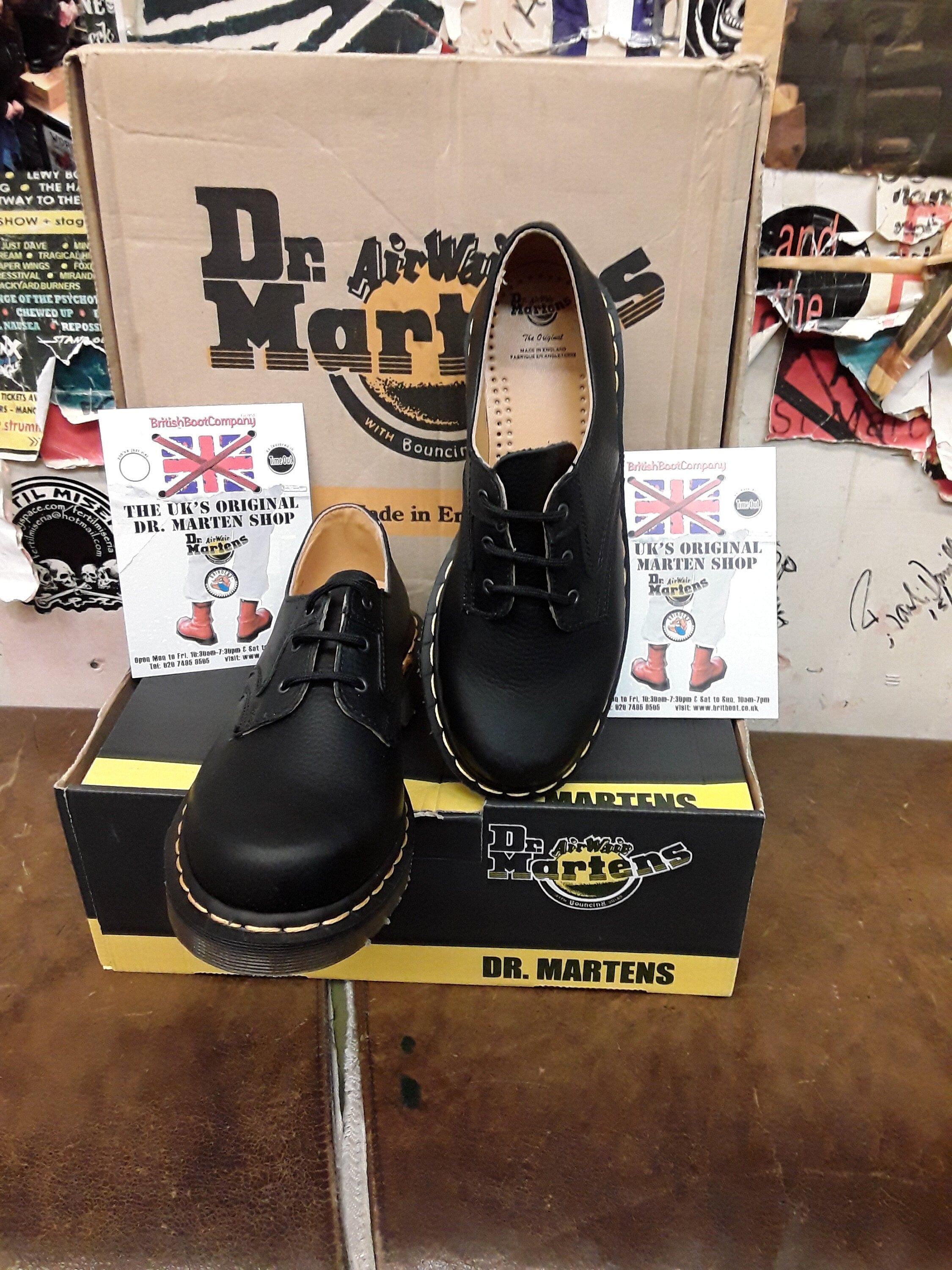 Dr. Martens 3-hole shoes 3 Women's 22.0cm genuine leather blue type Vintage Second Hand