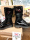 Dr Martens Black Patent Panther 14 Hole Zip Boot Size 4