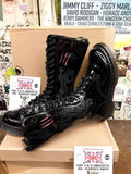 Dr Martens Black Patent Panther 14 Hole Zip Boot Size 4