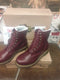 Dr Martens Fleece Lined Serena 8 Hole Shiraz Red Size 6