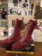 Dr Martens 1a68 FireRed Waxy Suede 14 Hole Size 4